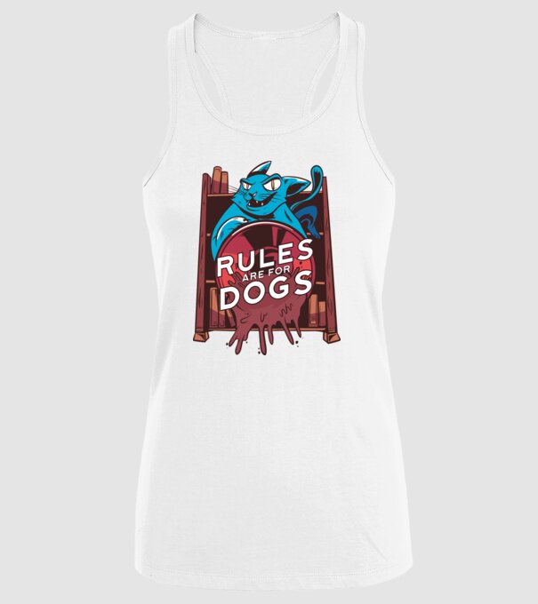 Regulile sunt pentru câini Cu pisică model alb pe tricou