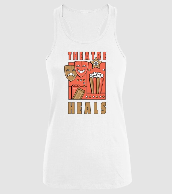 Teatrul vindecă model alb pe tricou