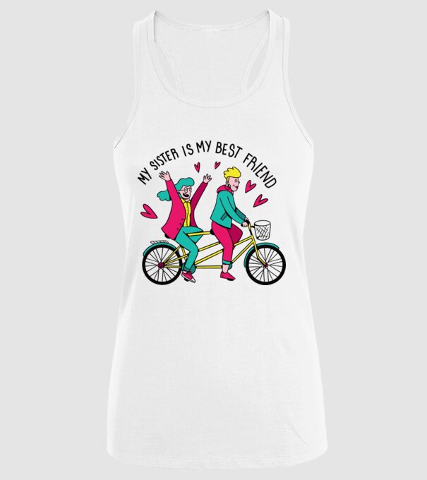 Sora mea este cea mai bună prietenă model alb pe tricou