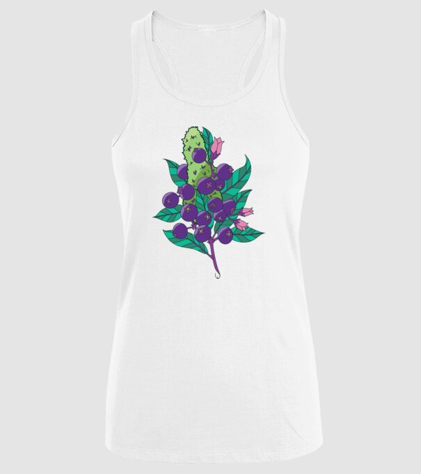 Arbust de afine model alb pe tricou