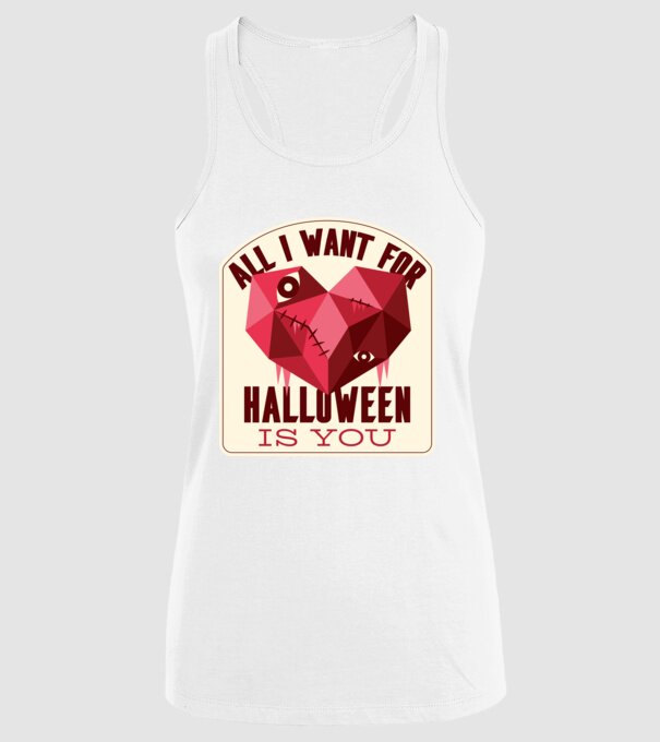 All I want for Halloween is You model alb pe tricou