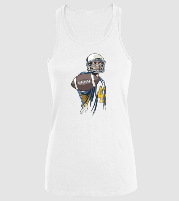 Jucător de fotbal American model alb pe tricou
