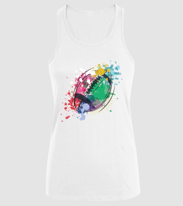 Fotbal american Acuarelă model alb pe tricou