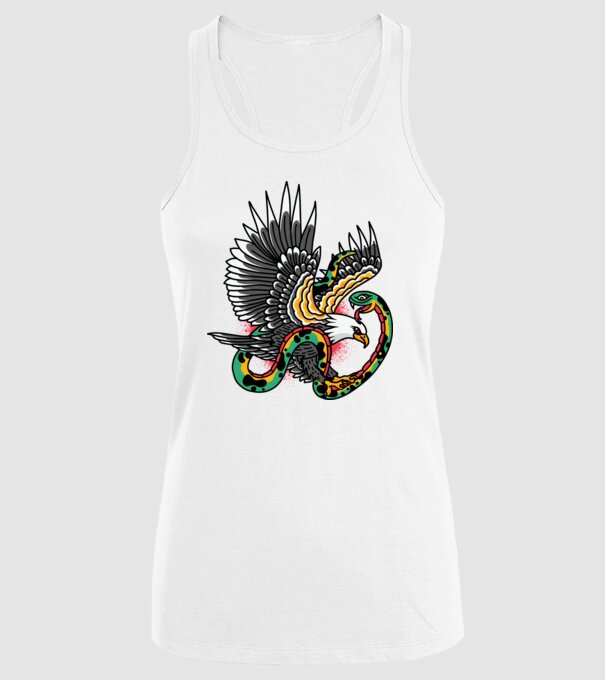 Vultur American model alb pe tricou