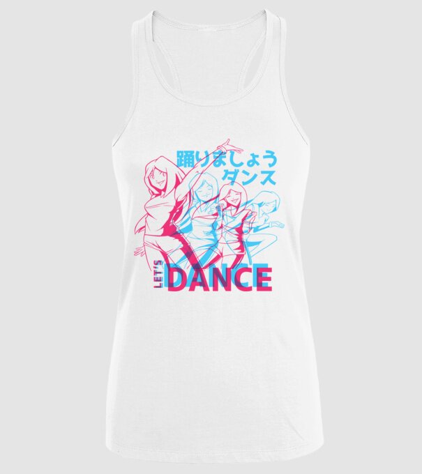 Anime Dance model alb pe tricou