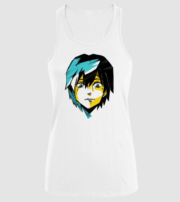 Cap Anime model alb pe tricou