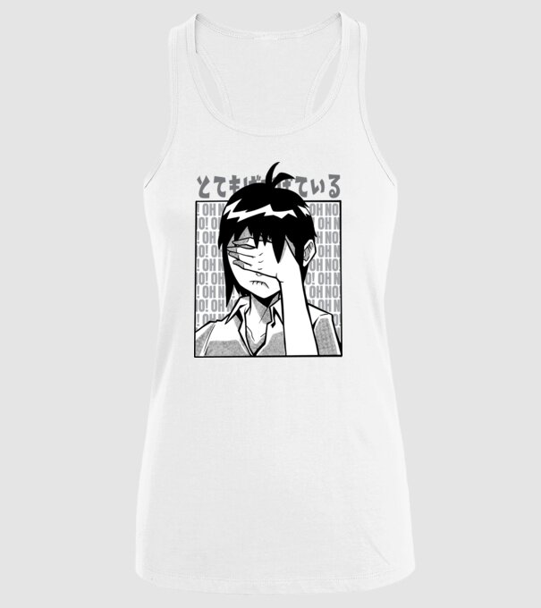 Cap Anime model alb pe tricou