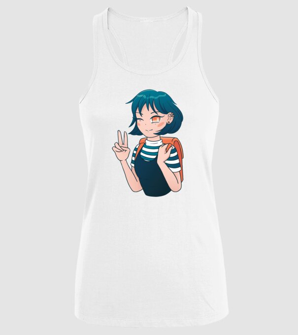 Anime fată model alb pe tricou