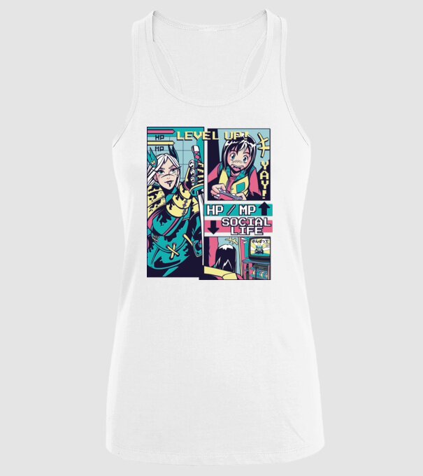 Anime Vaporwave benzi desenate model alb pe tricou