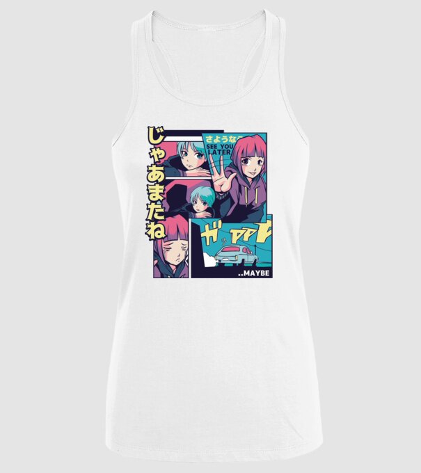 Anime Vaporwave See you Later model alb pe tricou