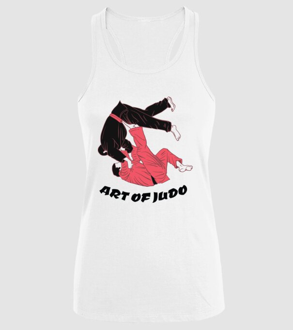 Art of Judo model alb pe tricou