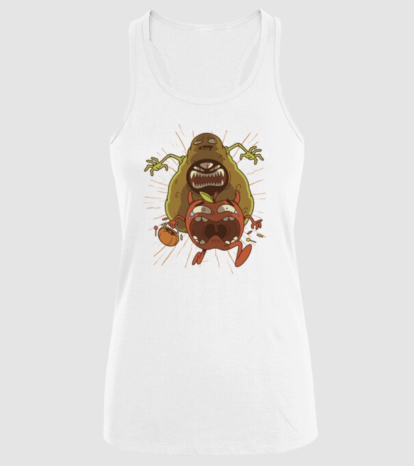 Monstru Avocado model alb pe tricou