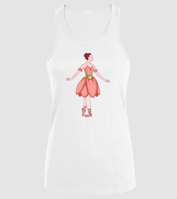 Balerină model alb pe tricou
