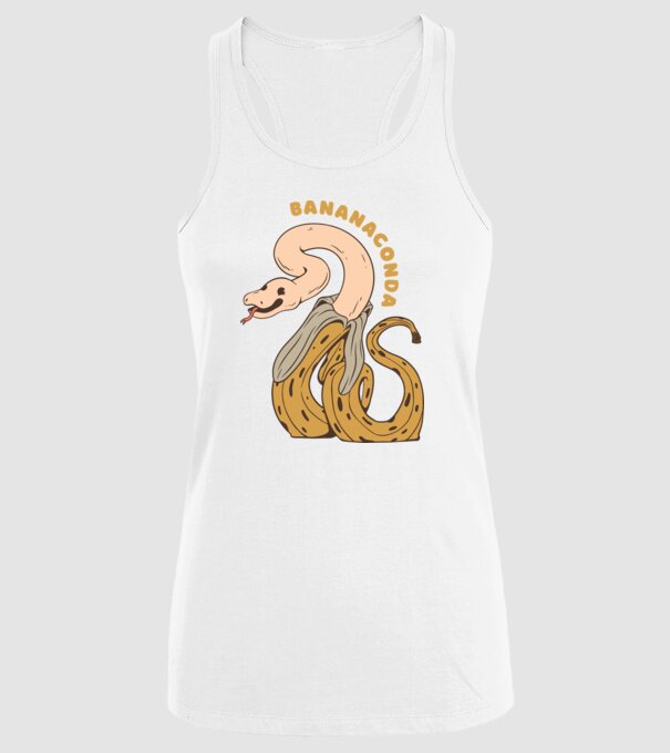 Bananaconda model alb pe tricou