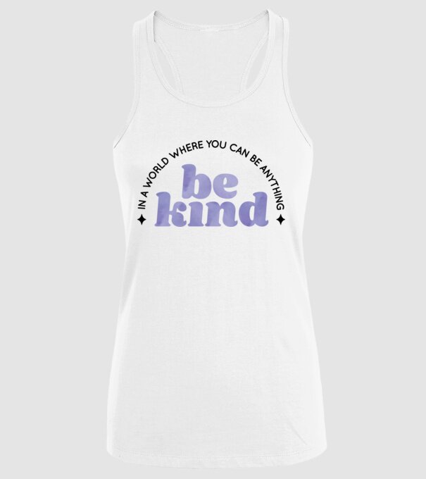 Be kind model alb pe tricou