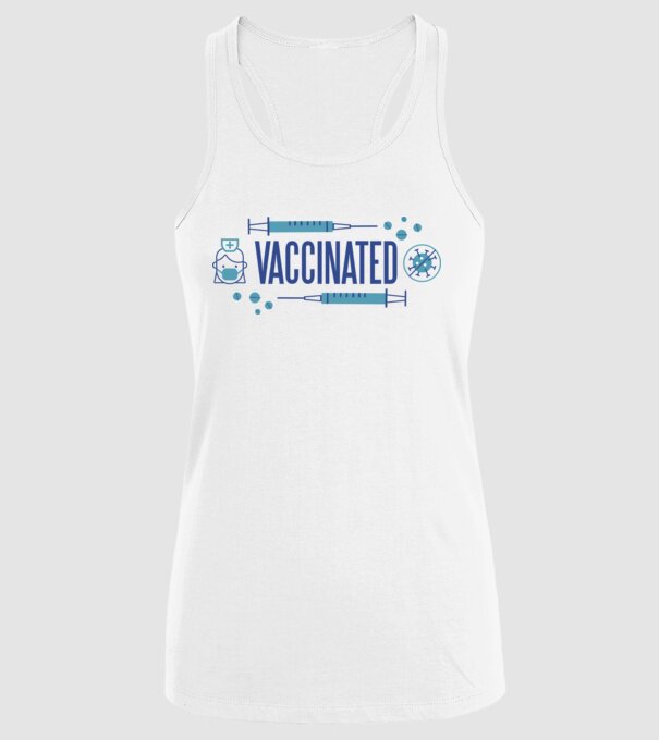 Sunt vaccinat model alb pe tricou