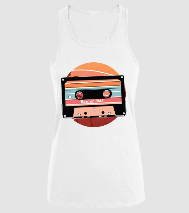 Best of 1945 retro Tape Birthday model alb pe tricou