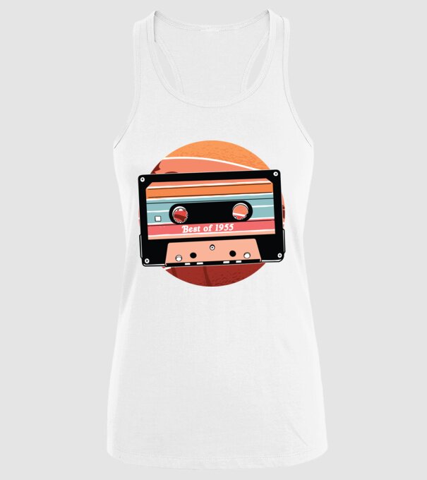 Best of 1955 retro Tape Birthday model alb pe tricou