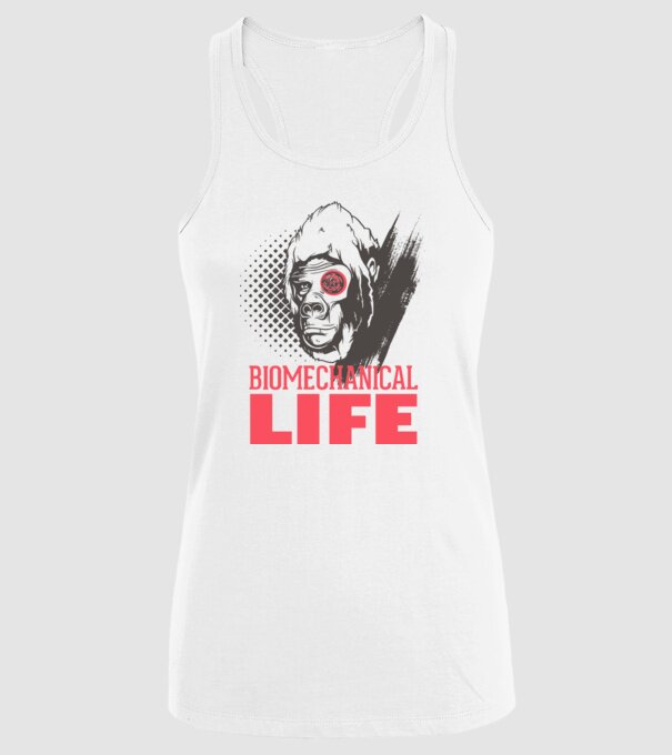 Biomechanical Life 2 model alb pe tricou
