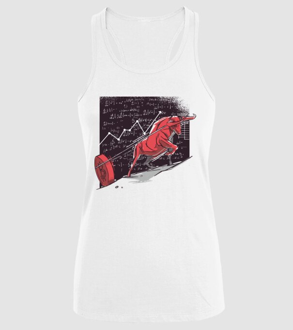 Taur Bitcoin model alb pe tricou