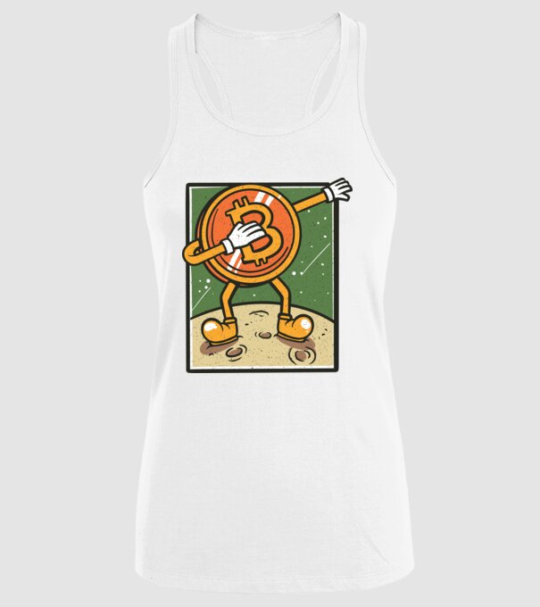 Bitcoin DAB model alb pe tricou