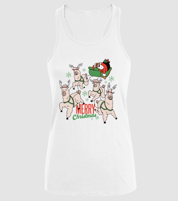 Crăciun Fericit Moș Crăciun Leneș model alb pe tricou