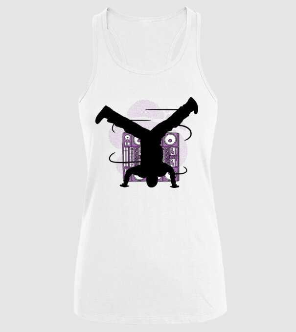 Dansator Break model alb pe tricou