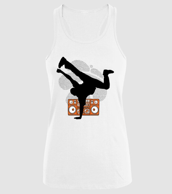 Dansator Break model alb pe tricou