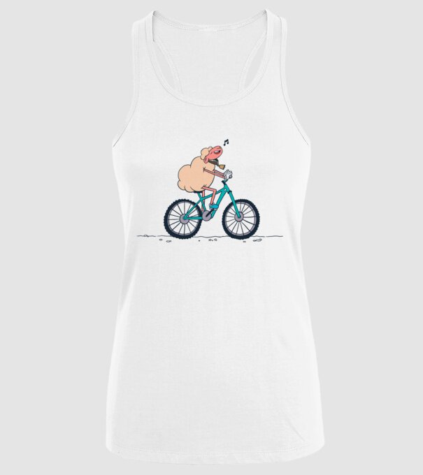 Miel cu bicicletă model alb pe tricou