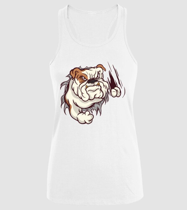 Bulldog model alb pe tricou