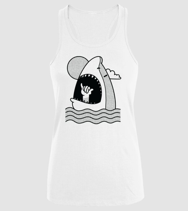 Rechin Aloha model alb pe tricou