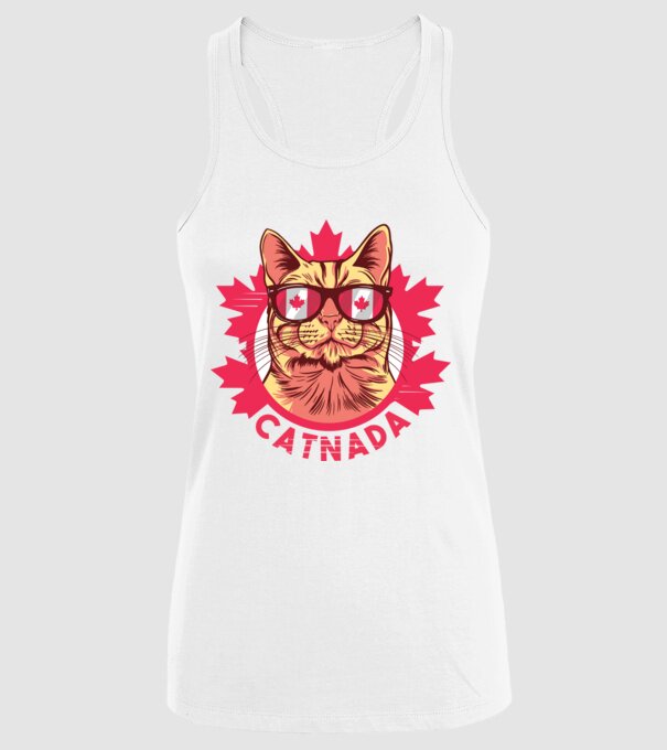 Catnada model alb pe tricou