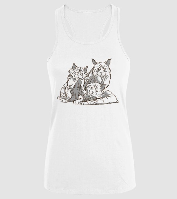 Pisicuțe model alb pe tricou