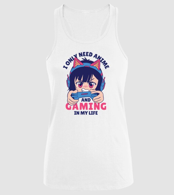 Am nevoie doar de Anime și Jocuri model alb pe tricou