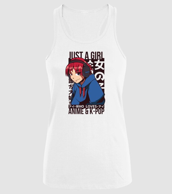 Doar o fată căreia îi place Anime și K-Pop model alb pe tricou