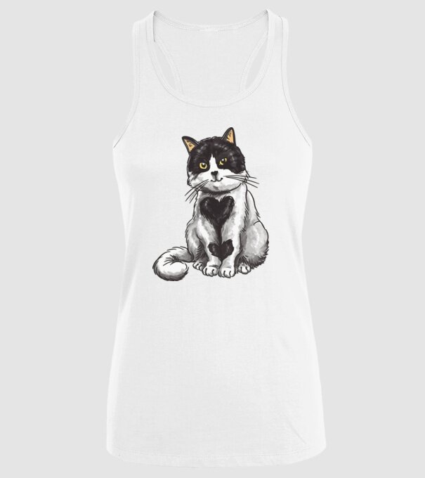 Pisicuță drăguță model alb pe tricou