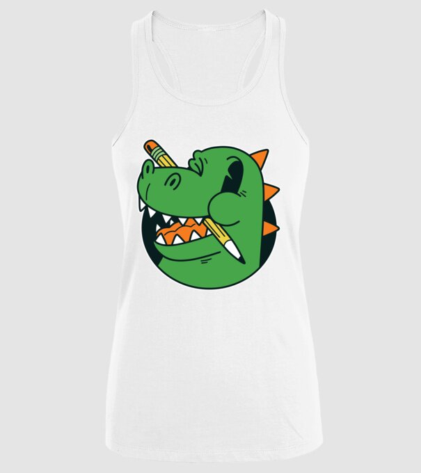 Elev Dinozaur drăguț model alb pe tricou