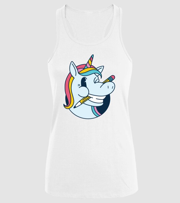Elev Unicorn drăguț model alb pe tricou