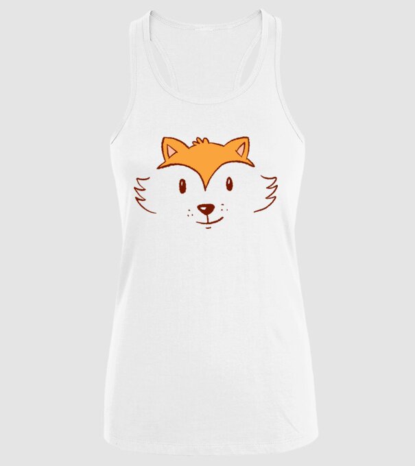 Cap de vulpe drăguț model alb pe tricou