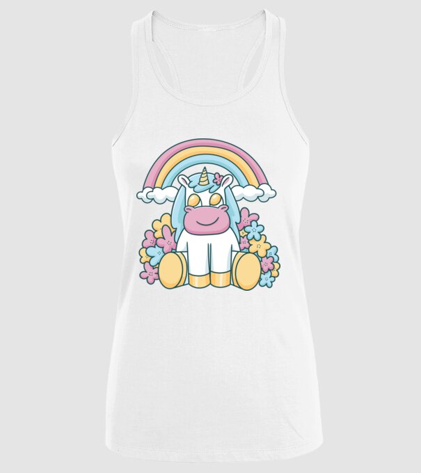 Unicorn drăguț model alb pe tricou