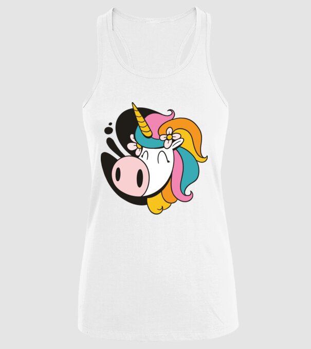 Unicorn drăguț model alb pe tricou
