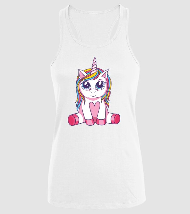 Unicorn drăguț model alb pe tricou