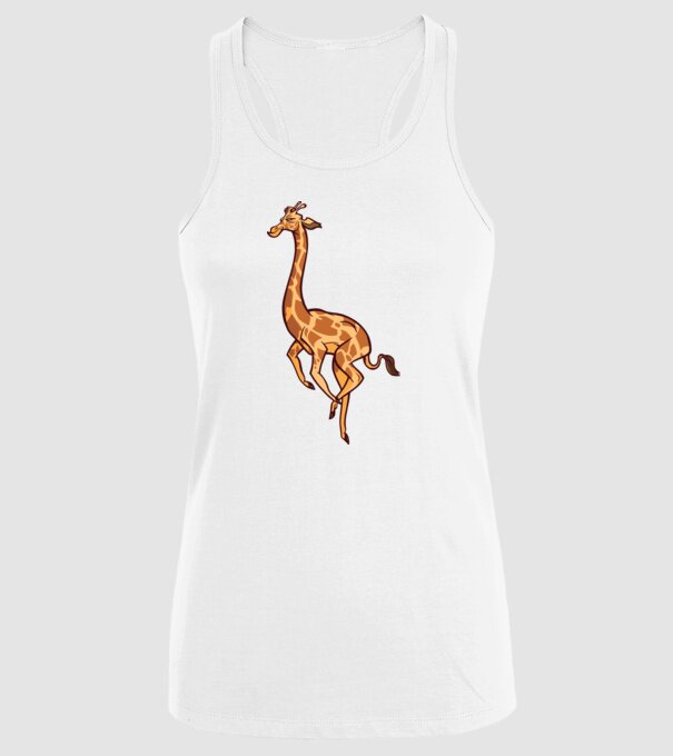 Girafă drăguță model alb pe tricou
