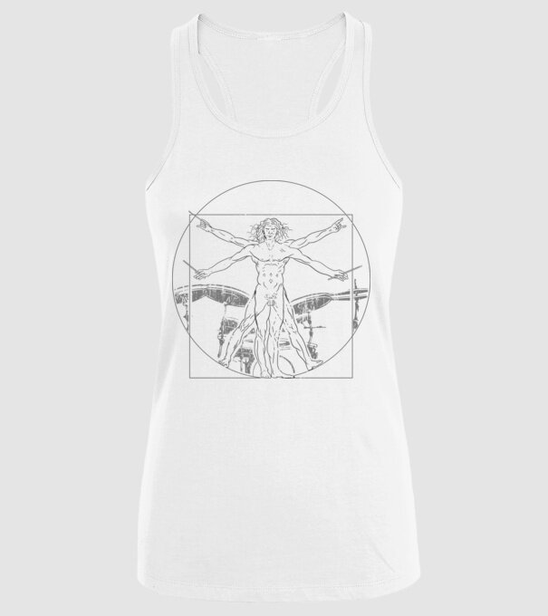 Da Vinci tobe model alb pe tricou