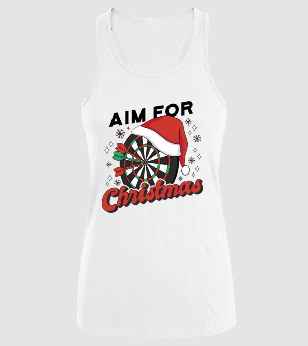Darts Crăciun model alb pe tricou