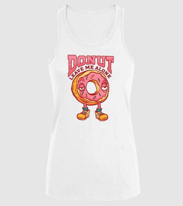 Donut leave me alone model alb pe tricou
