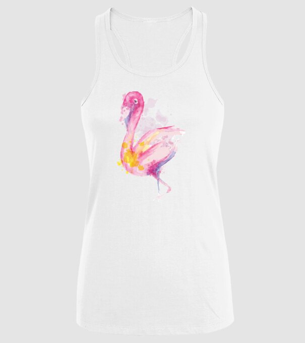 Flamingo Pictură model alb pe tricou