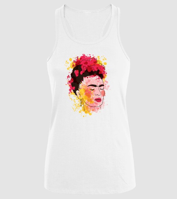 Frida Kahlo model alb pe tricou