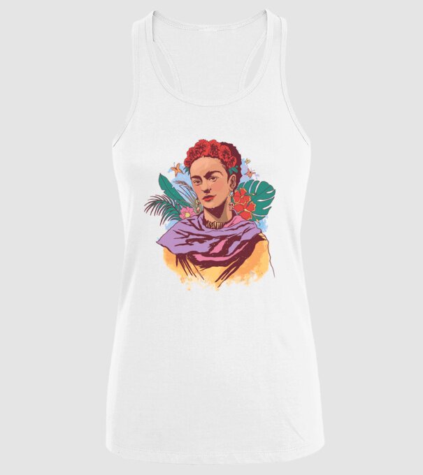 Portret Frida Kahlo model alb pe tricou
