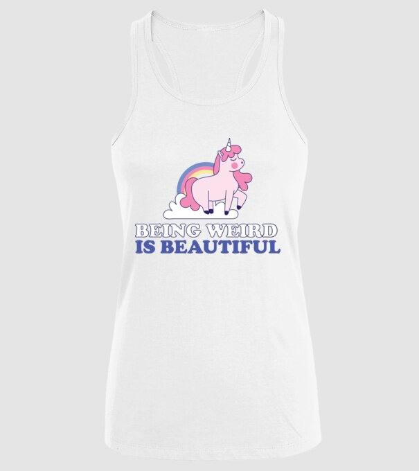 A fi ciudat este minunat Unicorn model alb pe tricou